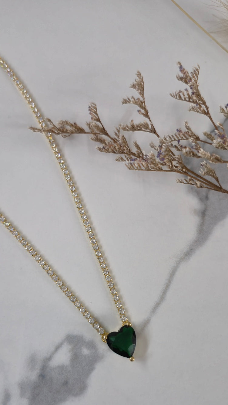 Collana Heart Green.