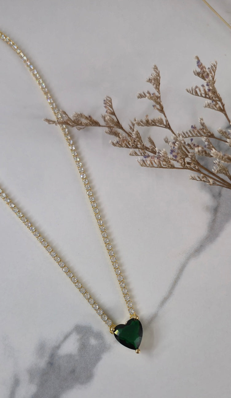 Collana Heart Green.